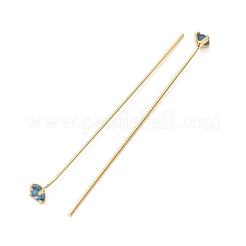 Brass Micro Pave Cubic Zirconia Stud Earring Findings&nbsp;CU-CBA4618-01G-06