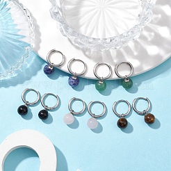 宝石フープピアス  202ステンレススチールのハギーフープピアス  23x8mm&nbsp;EJEW-JE05760