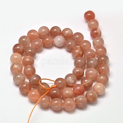 Natural Sunstone Round Bead Strands&nbsp;G-F266-11-8mm