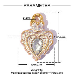 304 Stainless Steel with Old Lace Enamel Charms&nbsp;SA-OY001-34G-01