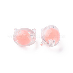 透明なアクリルビーズ  二層ビーズ  猫  ライトサーモン  16x18.5x14.5mm  穴：3.5mm  約196個/500g&nbsp;MACR-S373-115-B01