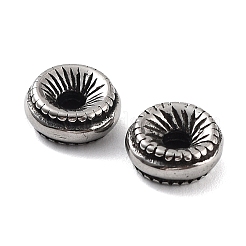 316サージカルステンレスビーズ  ロンデル  アンティークシルバー  7.5x3mm  穴：2mm&nbsp;STAS-K276-21AS