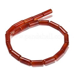 天然石赤瑪瑙ビーズ連売り  コラム  染め＆加熱  18.5~19x8~8.5mm  穴：1.4mm  約20個/連  14.80~14.96''（37.6~38センチメートル）&nbsp;G-NH0020-A01-01