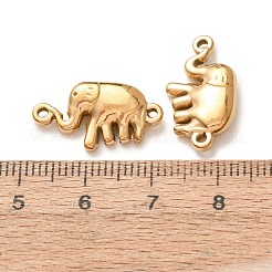 304ステンレススチールコネクタチャーム  象のリンク  ゴールドカラー  11x20x4mm  穴：1.2mm&nbsp;SA-CBA4160-05B-G
