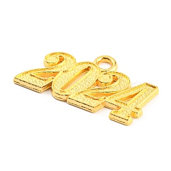 合金数字ペンダント  チャーム2024個  ゴールドカラー  18x31.5x1.8mm  穴：3mm&nbsp;PALLOY-D028-01G