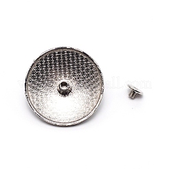 1穴合金＆ターコイズ装飾リベット  ひまわり柄のフラットラウンド  DIYの荷物とハードウェアアクセサリー用  スチールブルー  30x10.3~10.8mm  穴：2.5mm&nbsp;LS-PALLOY-WH0092-11A-P