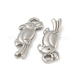 304ステンレスペンダント  キツツキのチャーム  ステンレス鋼色  18.5x7x2mm  穴：1.6mm&nbsp;STAS-N103-90P