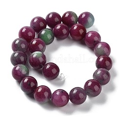 天然の天然翡翠ビーズ連売りを染めた  ラウンド  パープル  8mm  穴：1mm  約22~24個/連  7.48~7.87インチ（19~20cm）&nbsp;G-G021-01B-05