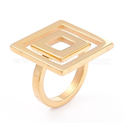 Ion Plating(IP) Unisex 304 Stainless Steel Finger Rings&nbsp;RJEW-Z008-09-G