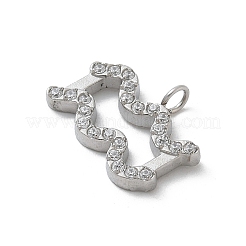 304 Stainless Steel Micro Pave Cubic Zirconia Charms&nbsp;STAS-Z107-09P-01
