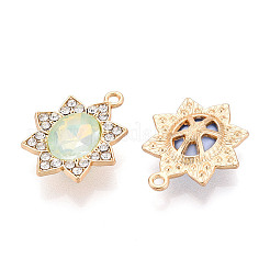 合金ガラスペンダント  ラインストーン付き  カドミウムフリー＆鉛フリー  花のチャーム  ミックスカラー  22x18x6mm  穴：1.6mm&nbsp;PALLOY-N176-64KCG