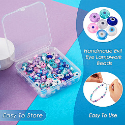175Pcs 7 Colors Handmade Evil Eye Lampwork Beads&nbsp;EGLA-TA0001-32