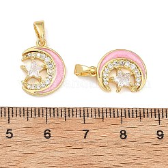 Brass Pave Clear Cubic Zirconia Pendants&nbsp;CU-T001-10G-B