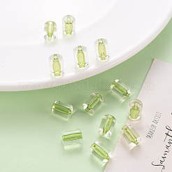透明なアクリルビーズ  コラム  黄緑  10x7.5mm  穴：1.8mm  約551個/290g&nbsp;LS-TACR-S154-17A-83