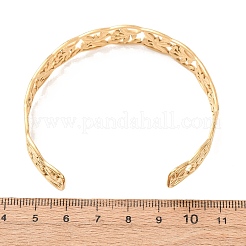 女性用304ステンレススチールカフバングル  葉  ゴールドカラー  内径：2.36インチ（6cm）&nbsp;BJEW-C155-01A-G