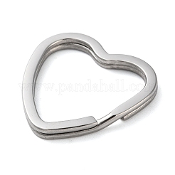 変色しない304ステンレススチール製キーチェーン留め具  ハート  ステンレス鋼色  31x31x3mm  内径：23x25mm&nbsp;STAS-N104-04P