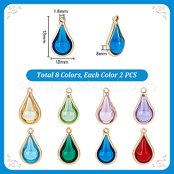 16Pcs 8 Colors Glass Gourd Pendants&nbsp;KK-PH0013-31