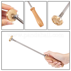 スタンピングエンボスはんだ付け真鍮にスタンプ  ケーキ/木用  ちょう結びの模様  30mm&nbsp;AJEW-WH0113-15-110