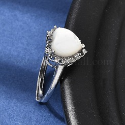 Brass Micro Pave Cubic Zirconia Finger Rings&nbsp;CU-CBA260E-04P