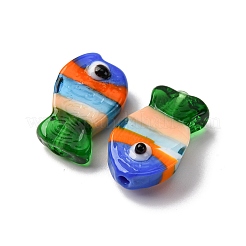 手作りランプワークビーズ  魚  ブルー  20~21x12~13x7.5~9.5mm  穴：1.5~1.6x1.5~2.5mm&nbsp;LAMP-TAC0019-01A