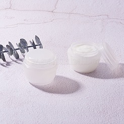 50g ppプラスチックポータブルキノコクリームジャー  空の詰め替え化粧品容器  スクリューリッド＆インナーカバー付き  ホワイトスモーク  4.9x5.9cm  容量：50g&nbsp;MRMJ-BC0001-39