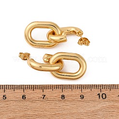 304ステンレススチール製オーバルダングルスタッドピアス  イオンプレーティング（ip）  18KGP本金メッキ  32x14mm&nbsp;X-EJEW-L304-04G