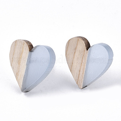 Transparent Resin & Wood Stud Earrings&nbsp;EJEW-N017-002A-D01