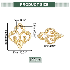 100Pcs 201 Stainless Steel Filigree Joiners Links&nbsp;STAS-DC0011-55