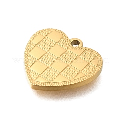 PVD真空メッキ201ステンレススチールペンダント  ハートチャーム  18KGP本金メッキ  14x15x1mm  穴：1.4mm&nbsp;STAS-C111-43G