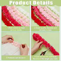 5 Yards 5 Colors Polyester Chiffon Lace Trim&nbsp;SRIB-BC0001-29