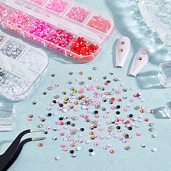 2Box 2 Colors Pointed Back Resin Rhinestone Cabochons&nbsp;MRMJ-DC0001-08