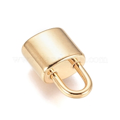 304ステンレスペンダント  南京錠  ゴールドカラー  13x8x5mm  穴：3x5mm&nbsp;STAS-G212-05G