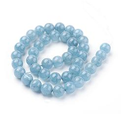 天然石クォーツビーズ連売り  染め  ラウンド  8mm  穴：1mm  約46~50個/連  15インチ&nbsp;X-G-O047-07-8mm