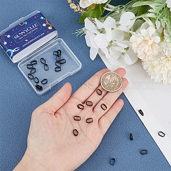 304ステンレススチールスナップオンベイル30個  ブラック  8x5.5x3mm  インナー：7x4mm&nbsp;STAS-SC0007-70D