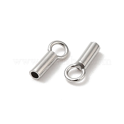 925スターリングシルバーコードエンドパーツ  エンドキャップ  コラム  プラチナ  6x2.5x1.5mm  穴：1.6mm  内径：1mm&nbsp;STER-P055-01A-P