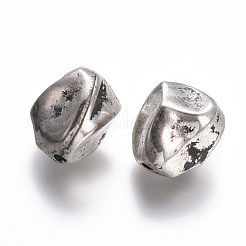 CCBプラスチックビーズ  アンティークシルバー  17x13x14mm  穴：2mm&nbsp;CCB-G006-059AS
