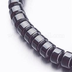 Non-magnetic Synthetic Hematite Beaded Stretch Bracelets&nbsp;BJEW-F228-01