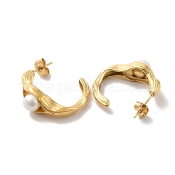 Ion Plating(IP) 304 Stainless Steel Ring Stud Earrings&nbsp;EJEW-K268-04G