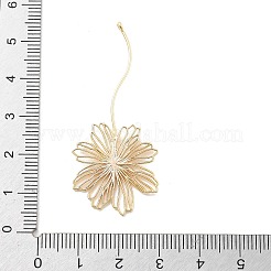 真鍮チャーム  カドミウムフリー＆ニッケルフリー＆鉛フリー  花  18KGP本金メッキ  49.5x23x1mm  穴：1.2mm&nbsp;KK-A238-03G
