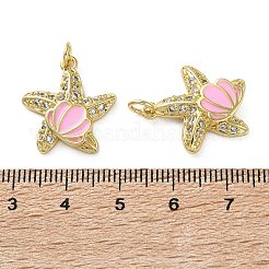 Brass Micro Pave Clear Cubic Zirconia Pendants&nbsp;KK-D221-08G-01