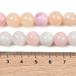 天然石グリーンジェイドビーズ連売り  マルチカラーの黄色をテーマに染めた  ラウンド  カラフル  10mm  穴：1.2mm  約40~41個/連  15.55~15.75''（39.5~40センチメートル）&nbsp;X-G-G757-03-10mm