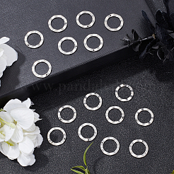 201ステンレススチールペンダント20個  リング  ステンレス鋼色  18x1mm  穴：1mm  内径：13mm&nbsp;STAS-UN0036-15