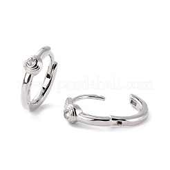 Rose Clear Cubic Zirconia Small Hoop Earring for Her&nbsp;EJEW-C002-08P-RS