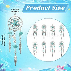 16Pcs 8 Styles Alloy & Synthetic Turquoise Pendants&nbsp;PALLOY-CJ00194