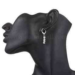 304 Stainless Steel Natural Howlite Column Leverback Earrings&nbsp;EJEW-JE06520-02