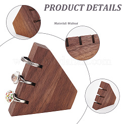 3-Slot Wood Finger Rings Display Plate&nbsp;RDIS-WH0009-018