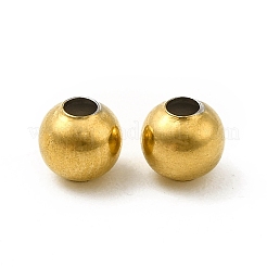 304ステンレススチールラウンドビーズ  ゴールドカラー  4x3.5mm  穴：1.5mm&nbsp;X-STAS-P319-09A-G