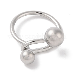 変色しない304ステンレススチール製女性用指輪  ラウンド  ステンレス鋼色  6.5mm  usサイズ7 1/4(17.5mm)&nbsp;RJEW-G315-06P