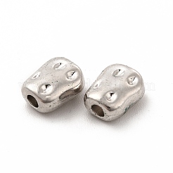合金ビーズ  長持ちメッキ  カドミウムフリー＆鉛フリー  長方形  プラチナ  7.5x6x4mm  穴：1.6mm&nbsp;PALLOY-E024-11P