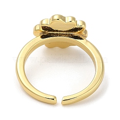Rack Plating Brass Cuff Finger Rings for Women&nbsp;RJEW-C114-10B-G